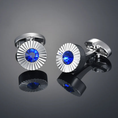 Crystal Cufflinks for Men – Luxury French Shirt Cufflinks for Wedding & Formal Suits