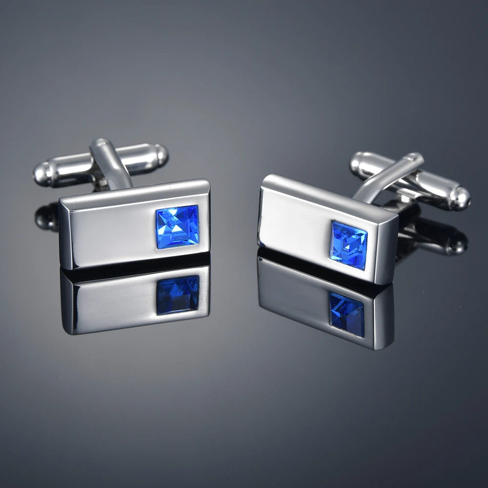 Crystal Cufflinks for Men – Luxury French Shirt Cufflinks for Wedding & Formal Suits