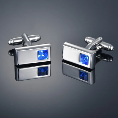 Crystal Cufflinks for Men – Luxury French Shirt Cufflinks for Wedding & Formal Suits