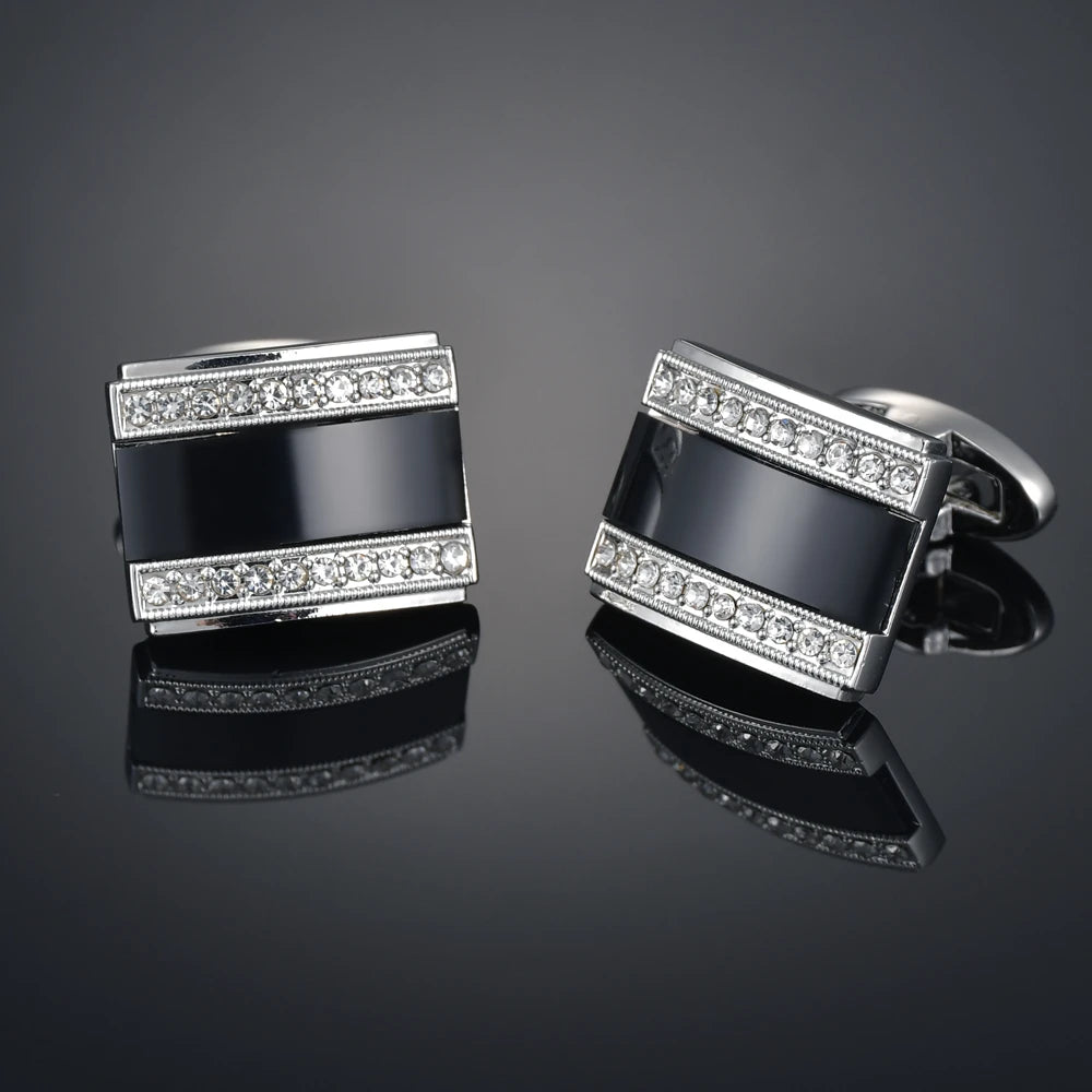 Crystal Cufflinks for Men – Luxury French Shirt Cufflinks for Wedding & Formal Suits