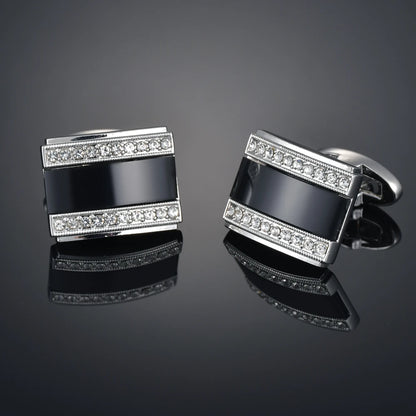 Crystal Cufflinks for Men – Luxury French Shirt Cufflinks for Wedding & Formal Suits