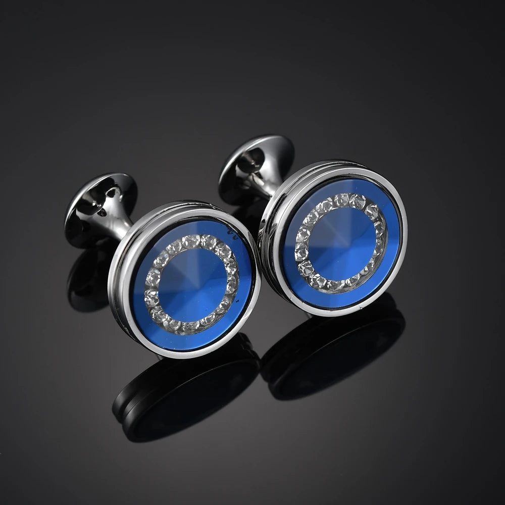 Crystal Cufflinks for Men – Luxury French Shirt Cufflinks for Wedding & Formal Suits