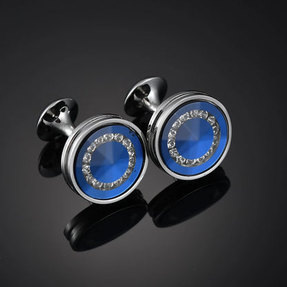 Crystal Cufflinks for Men – Luxury French Shirt Cufflinks for Wedding & Formal Suits