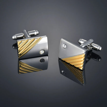 Crystal Cufflinks for Men – Luxury French Shirt Cufflinks for Wedding & Formal Suits