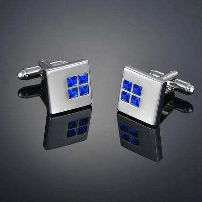 Crystal Cufflinks for Men – Luxury French Shirt Cufflinks for Wedding & Formal Suits
