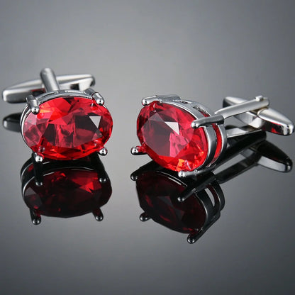 Crystal Cufflinks for Men – Luxury French Shirt Cufflinks for Wedding & Formal Suits
