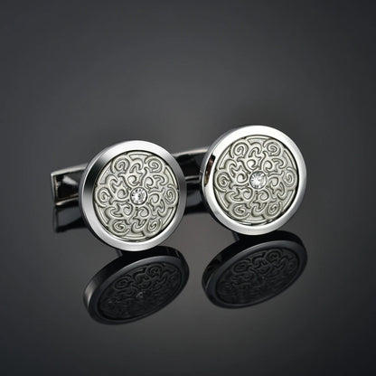 Crystal Cufflinks for Men – Luxury French Shirt Cufflinks for Wedding & Formal Suits