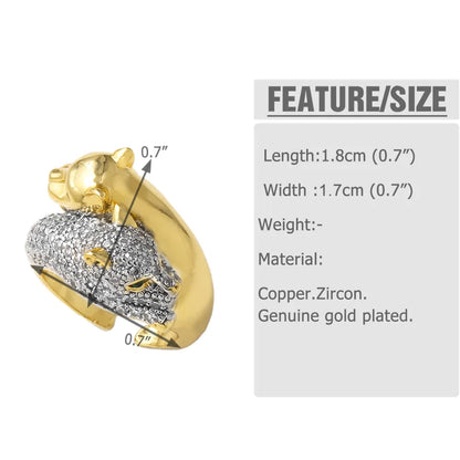18K Gold Plated Open Rings with Sparkling Zircon – Elegant Women’s Pavé Fashion Jewellery