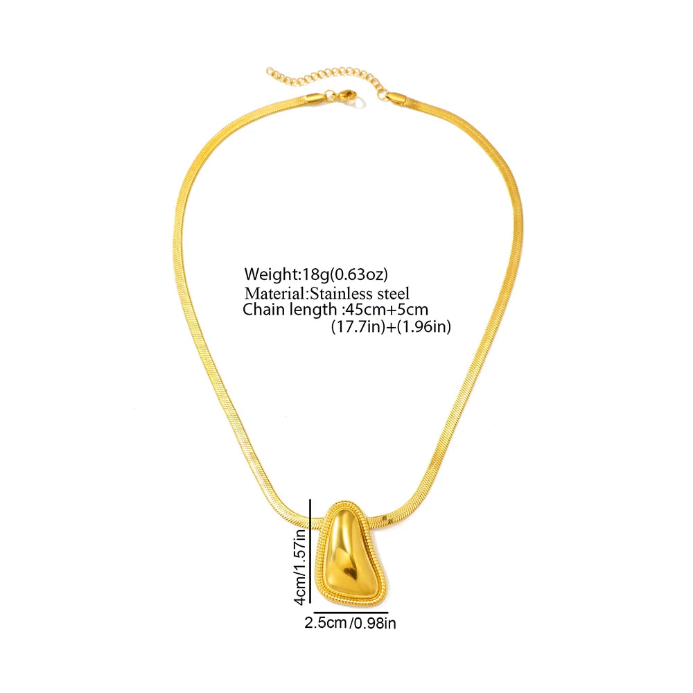 DOTIFI Stainless Steel Geometric Pendant Necklace for Women – Minimalist Retro Classic Fashion Jewellery