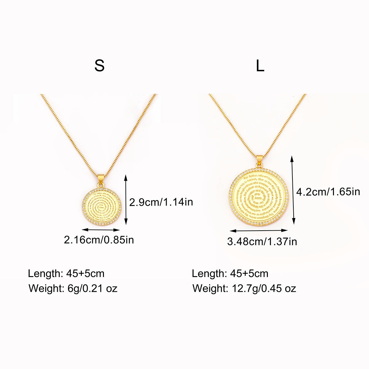 AIBEF S/L Relief Coin Pendant Necklace – Vintage Copper Medallion Design for Women & Men, Fashion Jewelry Gift