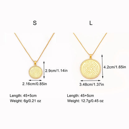 AIBEF S/L Relief Coin Pendant Necklace – Vintage Copper Medallion Design for Women & Men, Fashion Jewelry Gift