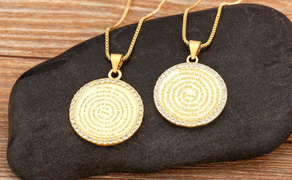 AIBEF S/L Relief Coin Pendant Necklace – Vintage Copper Medallion Design for Women & Men, Fashion Jewelry Gift