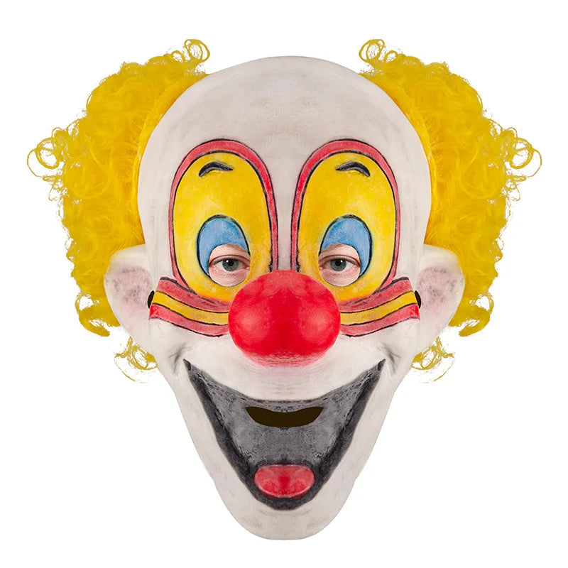 Terrifying Halloween Flame Clown Mask – Realistic Latex Horror Zombie Joker with Wig | Scary Masquerade Party Prop