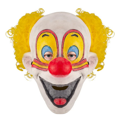 Terrifying Halloween Flame Clown Mask – Realistic Latex Horror Zombie Joker with Wig | Scary Masquerade Party Prop