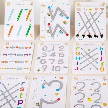 Reusable Magic Tracing Workbook – Montessori Handwriting & Drawing Practice Book for Children