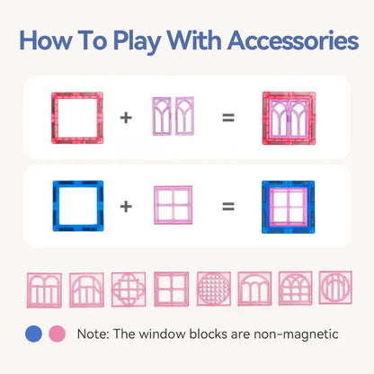 STEM Star Diamond Magnetic Tiles Montessori Construction Toy Set