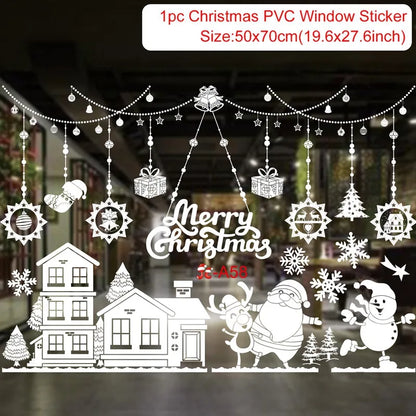 Christmas Window Stickers Christmas Wall Sticker Room Wall Decals Merry Christmas Decors For Home New Year Stickers 2025