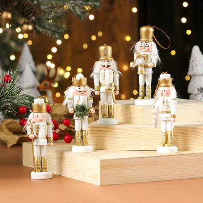 3/4/5Pcs Wooden Christmas Nutcracker Ornaments – Classic Soldier Figures for Festive Tree Hanging Decorations