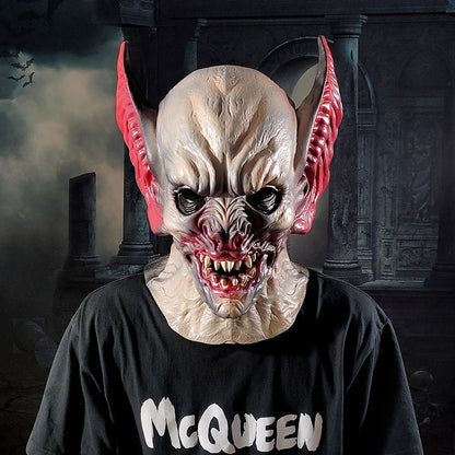 Haunted House Horror Mask with Long Ears & Teeth – Halloween Cosplay Party Prop