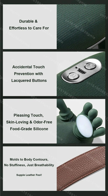 Wireless Electric Deep Tissue Neck and Shoulder Massager Cervical Spine Kneading Relax Muscles Hot Compress Back Massager Pillow