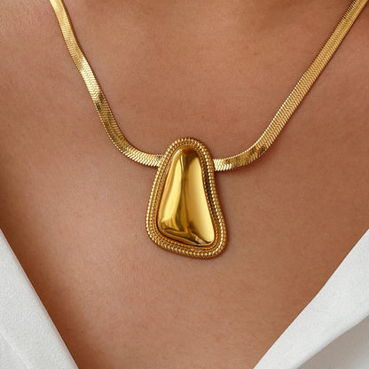 DOTIFI Stainless Steel Geometric Pendant Necklace for Women – Minimalist Retro Classic Fashion Jewellery