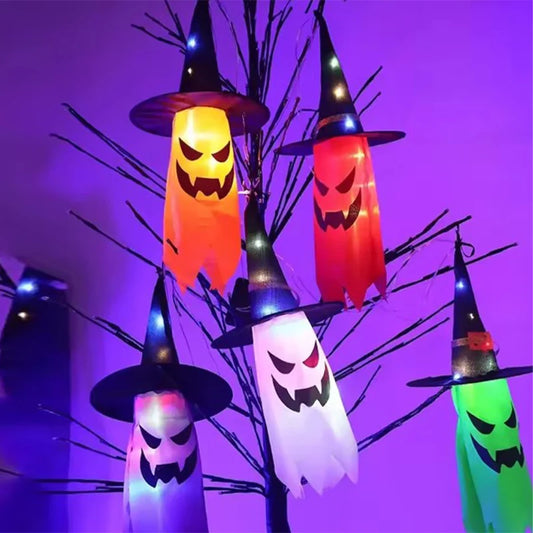 Halloween Witch Hat LED String Lights – Colourful Glowing Décor for Garden, Tree, Party & Home