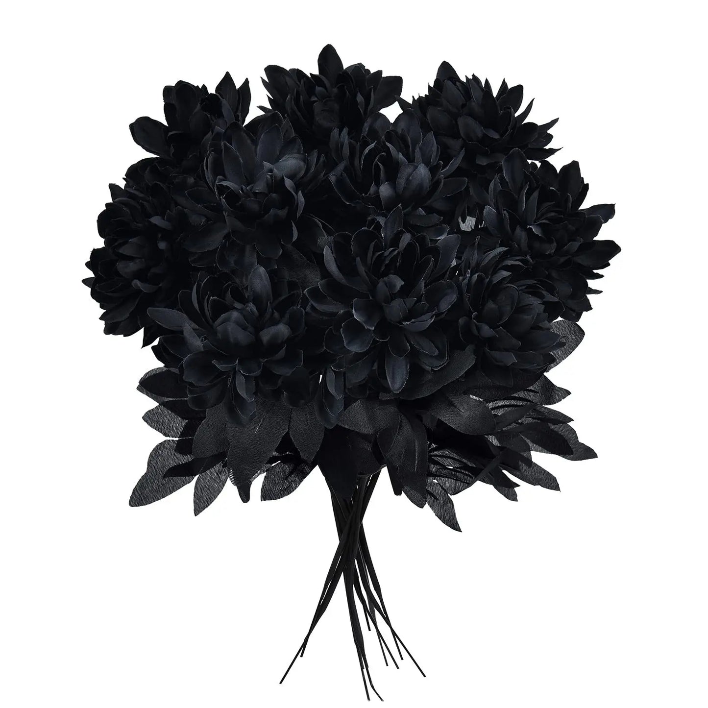 Halloween Black & Burgundy Dahlia Artificial Flowers – Creepy Chic Branch Arrangement for Home & Events