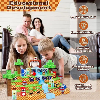 Magnetic Building Blocks Mine Magnet World Construction Set Stacking Magnet Cube STEM Sensory Toys for Boy Girl Kids Age 3+