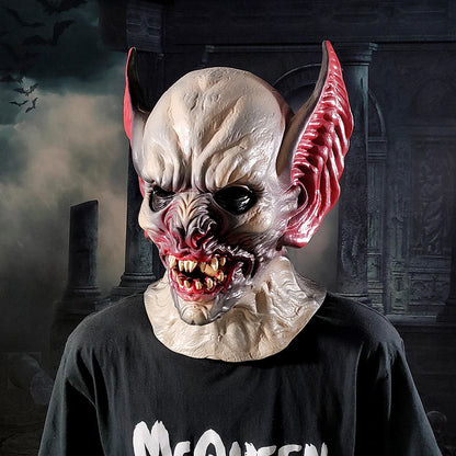 Haunted House Horror Mask with Long Ears & Teeth – Halloween Cosplay Party Prop