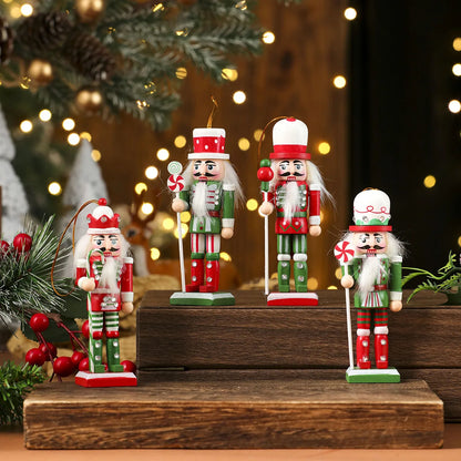 3/4/5Pcs Wooden Christmas Nutcracker Ornaments – Classic Soldier Figures for Festive Tree Hanging Decorations