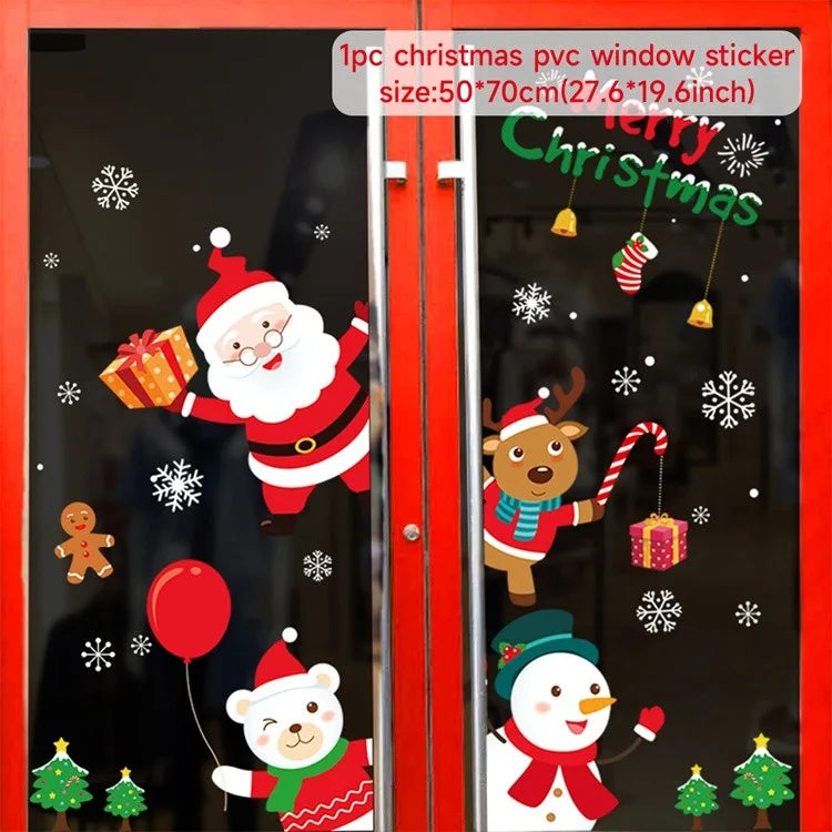 Christmas Window Stickers Christmas Wall Sticker Room Wall Decals Merry Christmas Decors For Home New Year Stickers 2025