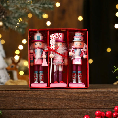 3/4/5Pcs Wooden Christmas Nutcracker Ornaments – Classic Soldier Figures for Festive Tree Hanging Decorations