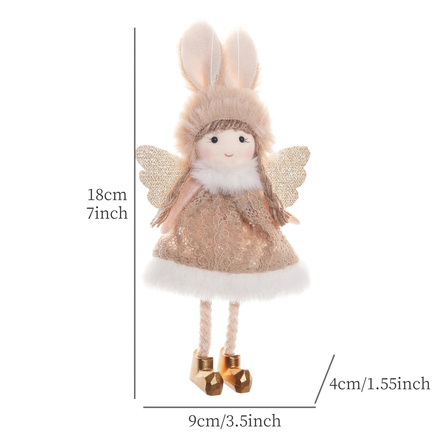 Christmas Angel Girl Plush Ornament – Hanging Tree Decoration & Kids Gift