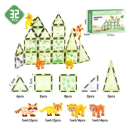 STEM Star Diamond Magnetic Tiles Montessori Construction Toy Set