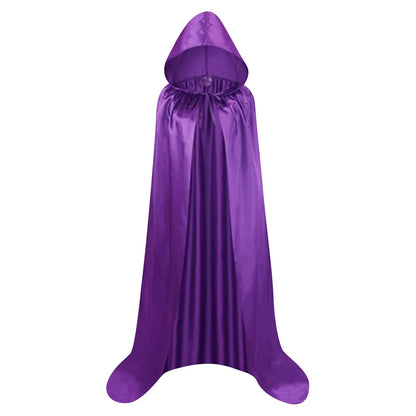 "Medieval Hooded Wizard & Vampire Cloak – Witch Cosplay Cape for Adults & Kids Carnival Party Costume"