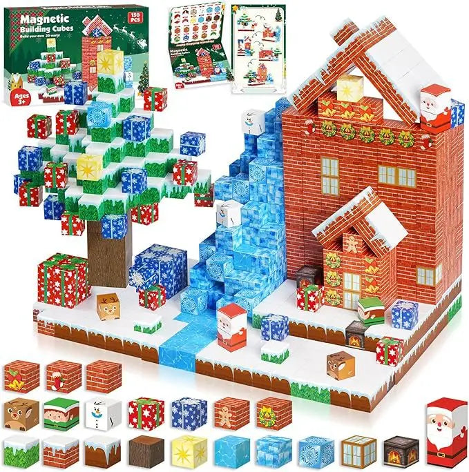 Magnetic Building Blocks Mine Magnet World Construction Set Stacking Magnet Cube STEM Sensory Toys for Boy Girl Kids Age 3+