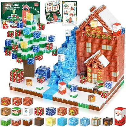 Magnetic Building Blocks Mine Magnet World Construction Set Stacking Magnet Cube STEM Sensory Toys for Boy Girl Kids Age 3+