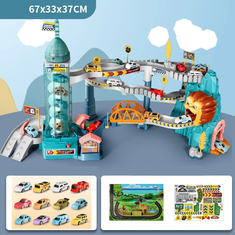Lion Dinosaur Electric Railway Adventure Toy Set
