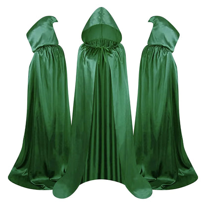 "Medieval Hooded Wizard & Vampire Cloak – Witch Cosplay Cape for Adults & Kids Carnival Party Costume"