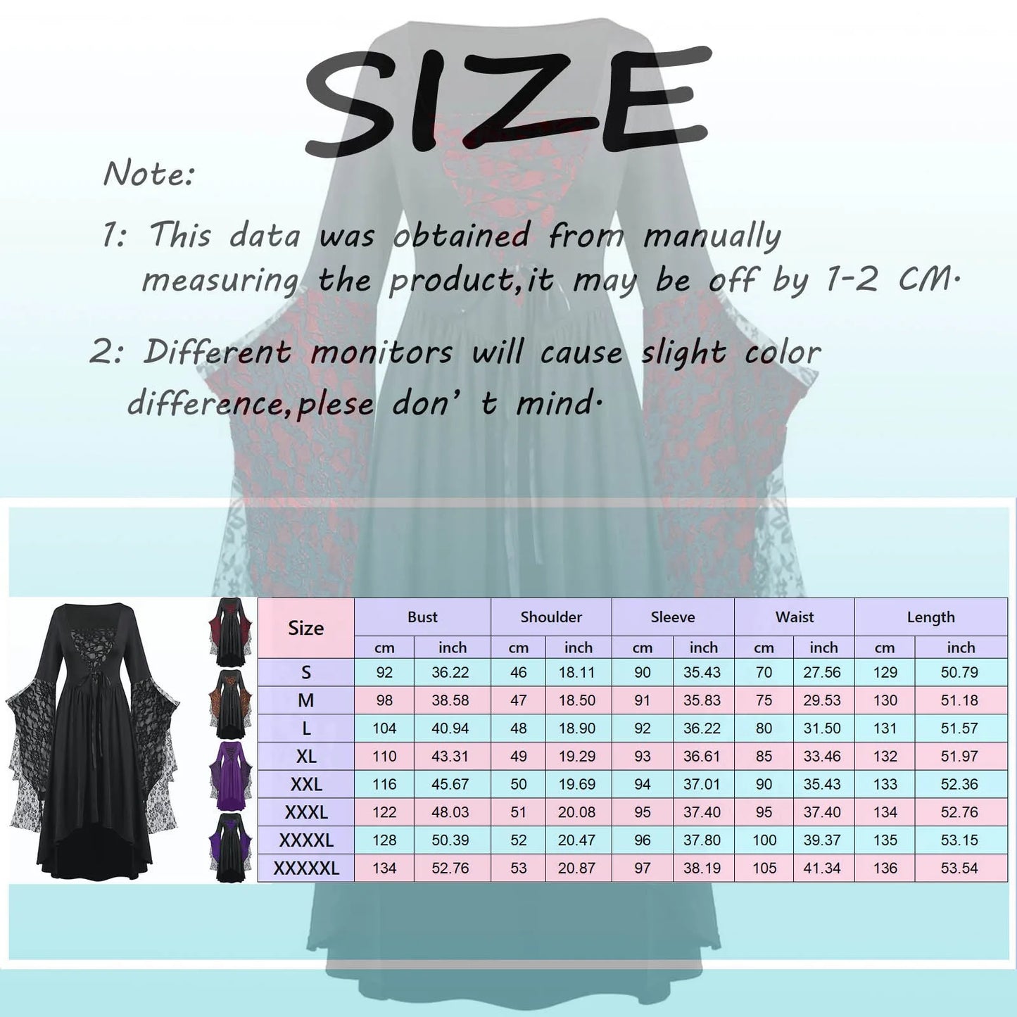 Gothic Halloween Witch Vampire Dress