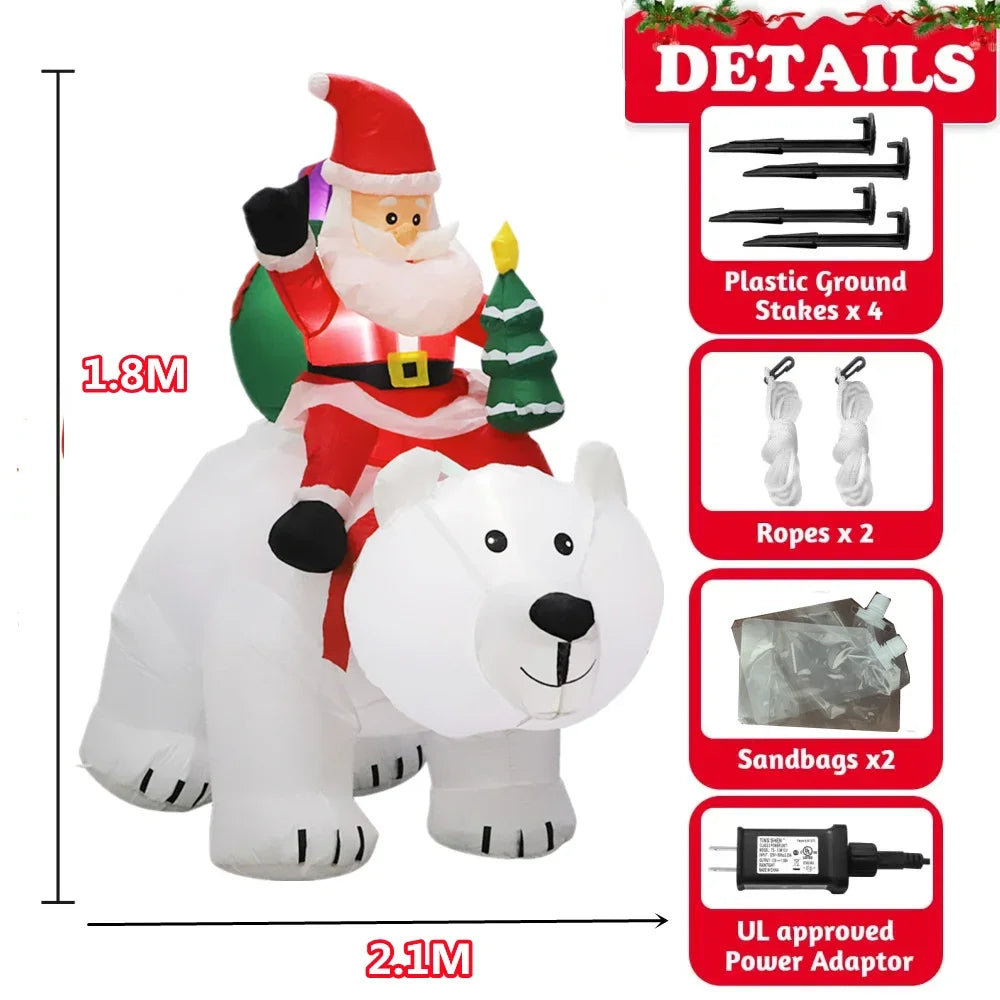 Outdoor LED Santa 245cm Xmas Decor