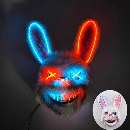 Scary Neon Light Mask – Killer Bear LED Cosplay for Halloween