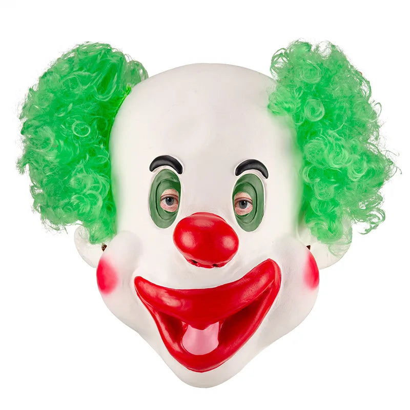 Terrifying Halloween Flame Clown Mask – Realistic Latex Horror Zombie Joker with Wig | Scary Masquerade Party Prop