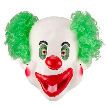 Terrifying Halloween Flame Clown Mask – Realistic Latex Horror Zombie Joker with Wig | Scary Masquerade Party Prop