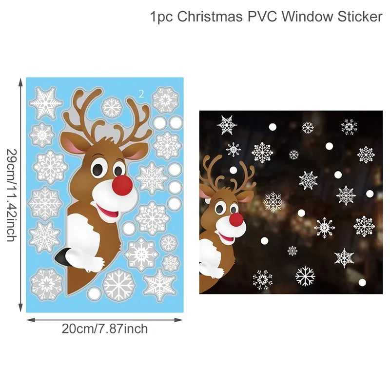 Christmas Window Stickers Christmas Wall Sticker Room Wall Decals Merry Christmas Decors For Home New Year Stickers 2025