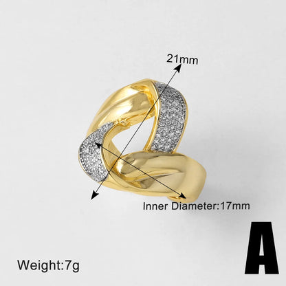 18K Gold Plated Open Rings with Sparkling Zircon – Elegant Women’s Pavé Fashion Jewellery