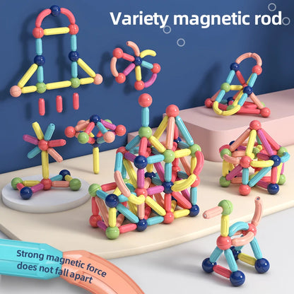 Magnetic Building Sticks Blocks – 3D STEM Construction Puzzle Toy Gift for Kids & Toddlers