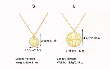 AIBEF S/L Relief Coin Pendant Necklace – Vintage Copper Medallion Design for Women & Men, Fashion Jewelry Gift