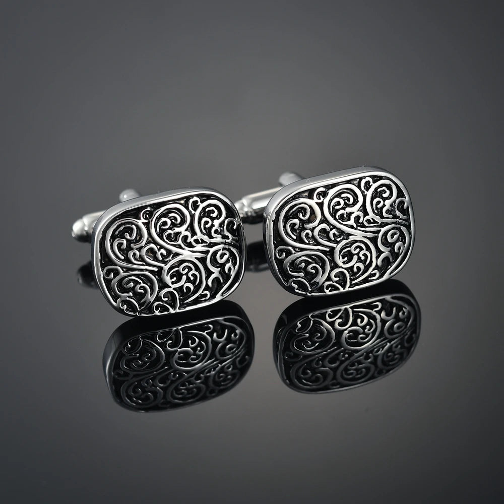 Luxury Enamel Copper Laser-Cut Lattice Cufflinks with Gemstone & Dragon Design – Premium French Shirt Cuff Links for Men’s Weddings & Formal Suits