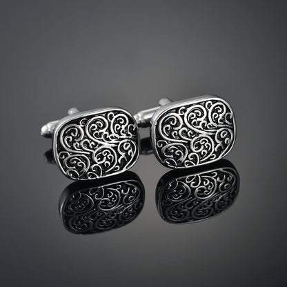 Luxury Enamel Copper Laser-Cut Lattice Cufflinks with Gemstone & Dragon Design – Premium French Shirt Cuff Links for Men’s Weddings & Formal Suits